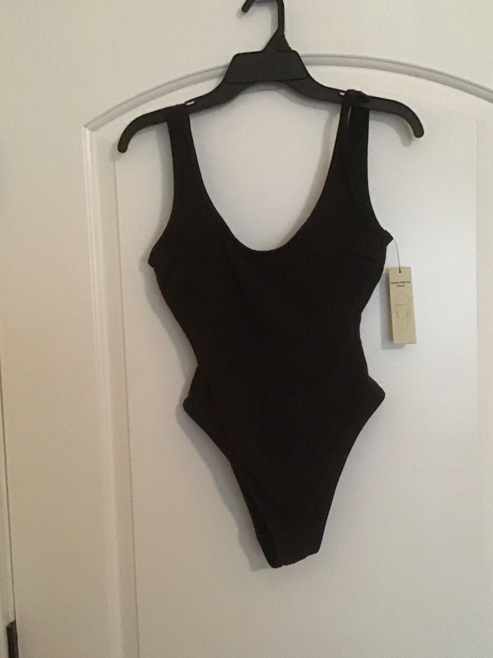 No Boundaries Black Ribbed  One-Piece swimsuit